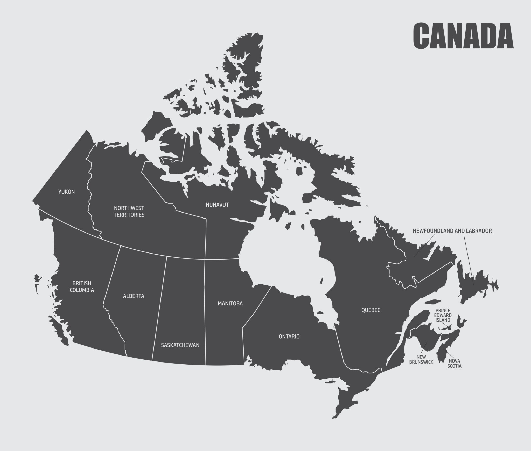 canada provinces map