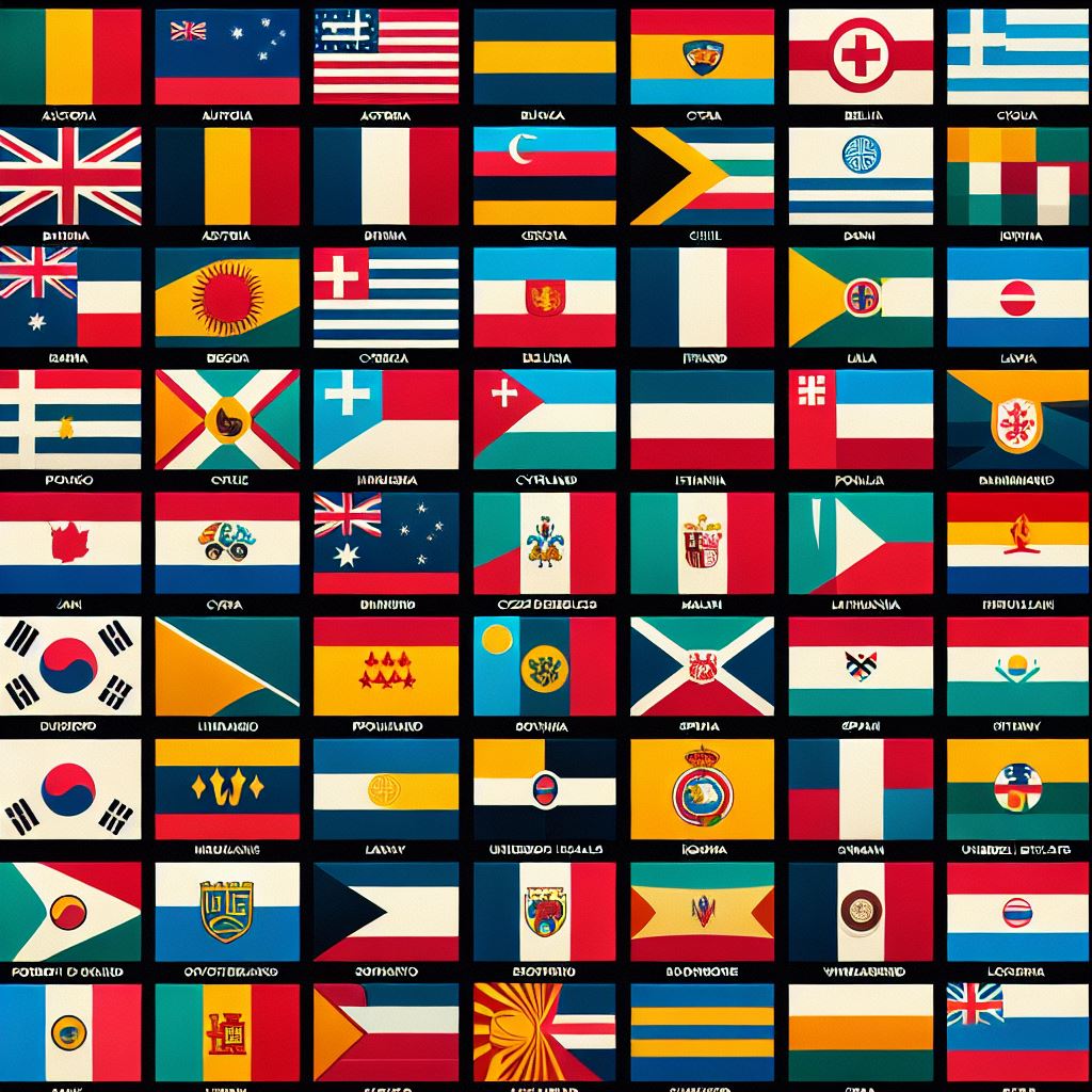 les drapeaux des pays suivants andorre, australie, autriche, bahamas, barbade, belgique, brunéi da